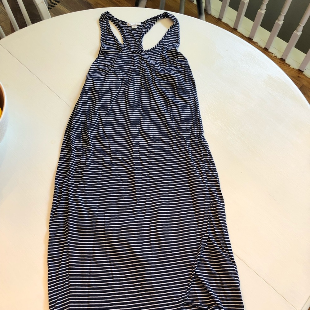 Navy blue with white stripes Gap wrap dress